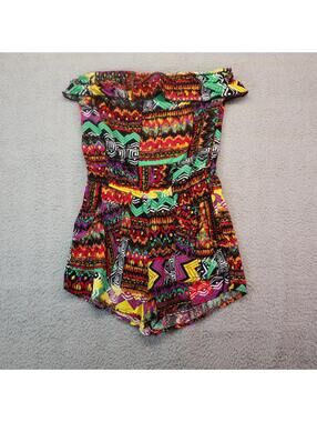 L8Ter Womens Romper Size Small Tribal Print Sleeveless